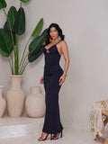 Vestido longo cut-out
