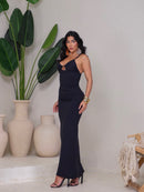 Vestido longo cut-out