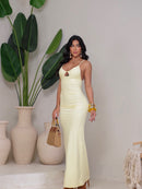 Vestido longo cut-out